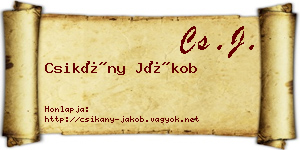 Csikány Jákob névjegykártya
